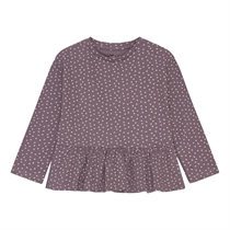 Birkholm Peplum Rib Bluse Måne Lilla & Pudder Rosa
